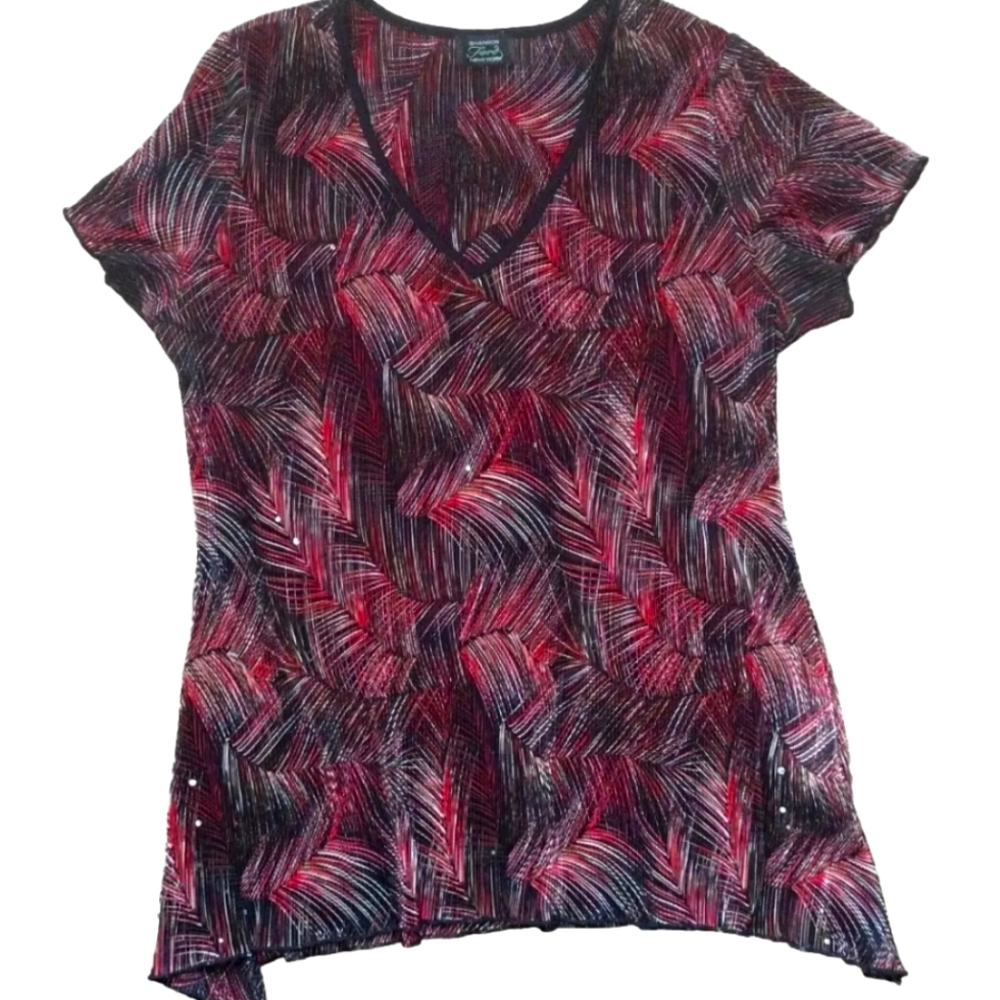 Shannon Ford New York Womens Red Short Sleeve Small Blouse